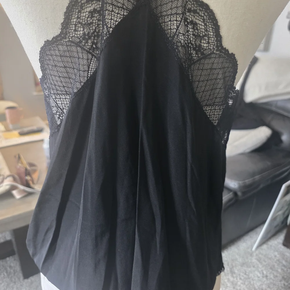 Zadig & Voltaire Black Lace-Trim Satin Cami - Picture 2 of 4